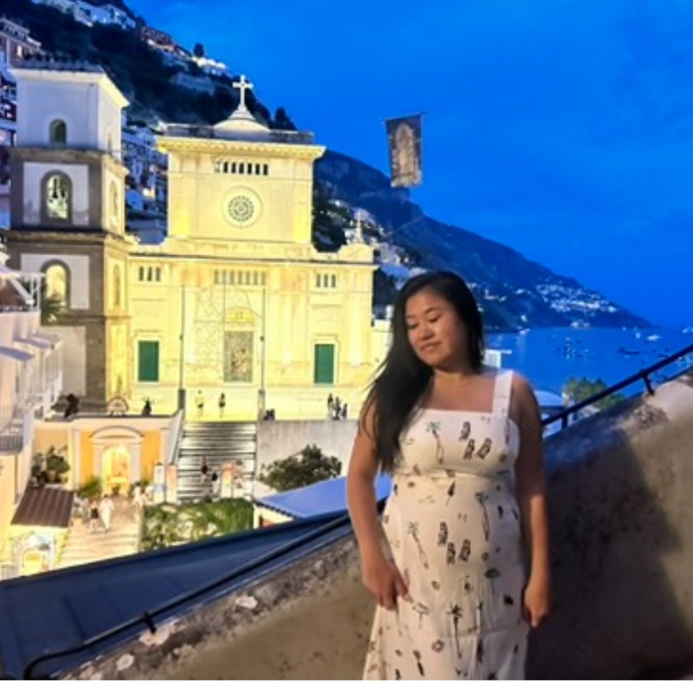 White Dress with Black Floral Print